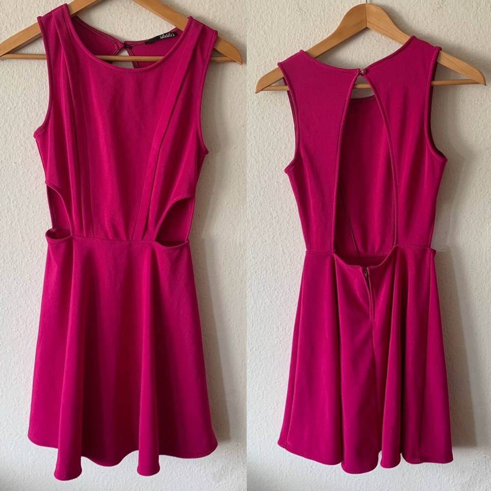 LULU’s Magenta Pink Skater Dress Y2K Barbie 00’s